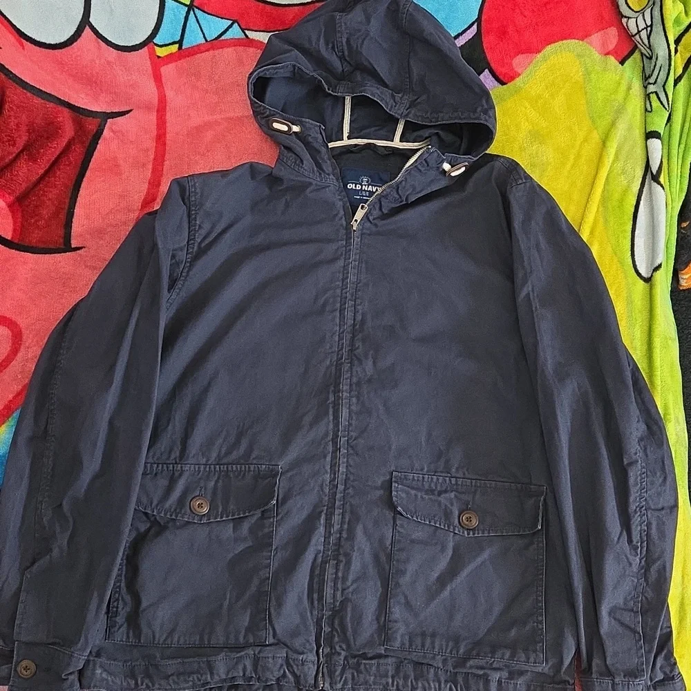 Old Navy Men's Large Navy Blue Hooded Jacket💙2for$30